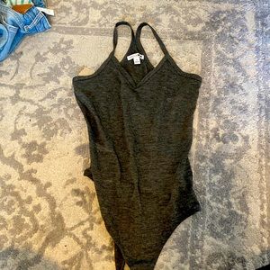 Dark gray tank top body suit